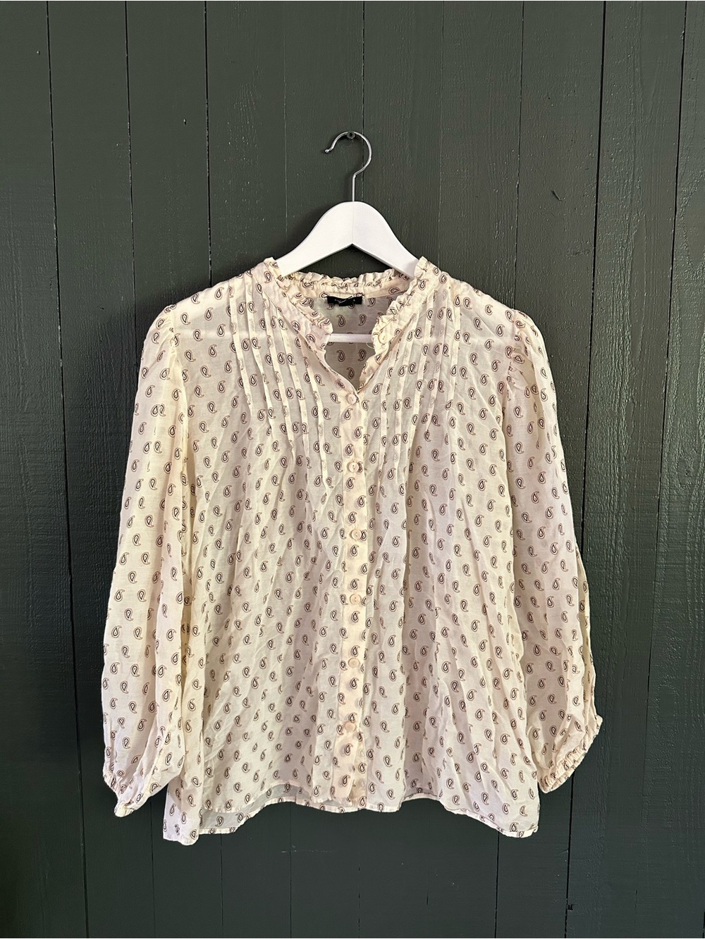 Ann Taylor Factory Cream Paisley Blouse